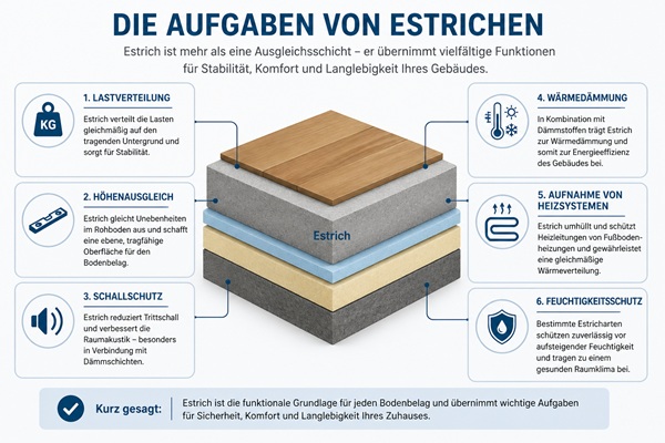 Grafik Die Aufgaben von Estrichen